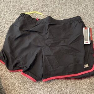 New Balance Black Shorts with Red Trim